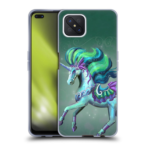 Rose Khan Unicorns Sea Green Soft Gel Case for OPPO Reno4 Z 5G