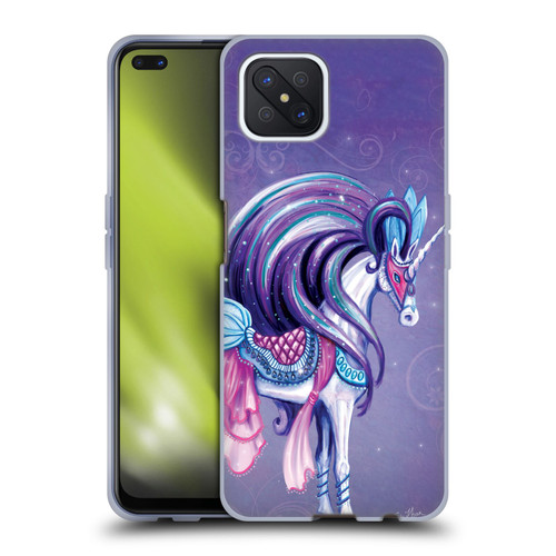 Rose Khan Unicorns White And Purple Soft Gel Case for OPPO Reno4 Z 5G