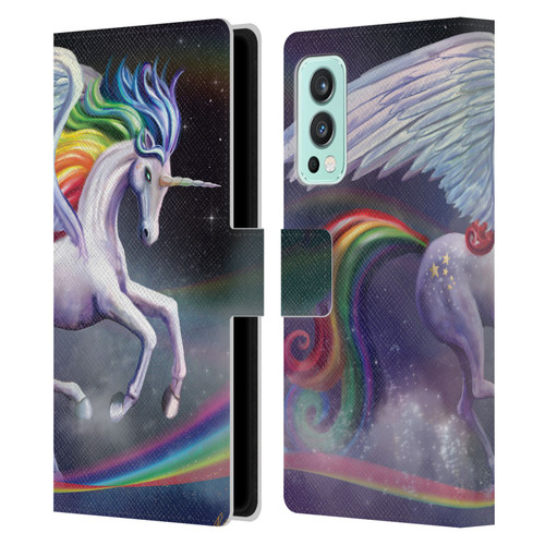 Rose Khan Unicorns Rainbow Dancer Leather Book Wallet Case Cover For OnePlus Nord 2 5G