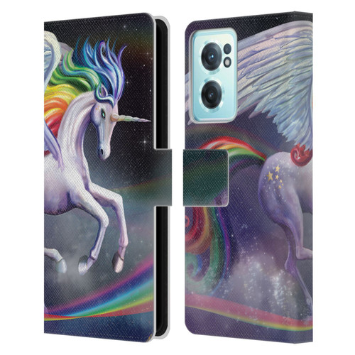 Rose Khan Unicorns Rainbow Dancer Leather Book Wallet Case Cover For OnePlus Nord CE 2 5G