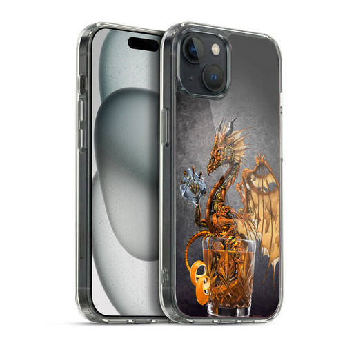 Stanley Morrison Dragons Gold Steampunk Drink Soft Gel Case for Apple iPhone 15 Plus & MagSafe