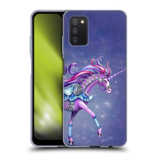 Rose Khan Unicorns Purple Carousel Horse Soft Gel Case for Samsung Galaxy A03s (2021)