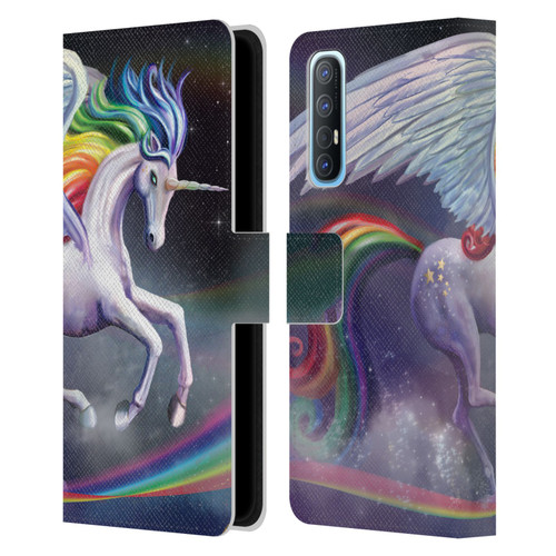 Rose Khan Unicorns Rainbow Dancer Leather Book Wallet Case Cover For OPPO Find X2 Neo 5G