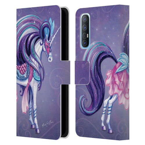 Rose Khan Unicorns White And Purple Leather Book Wallet Case Cover For OPPO Find X2 Neo 5G