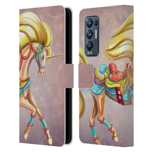 Rose Khan Unicorns Western Palomino Leather Book Wallet Case Cover For OPPO Find X3 Neo / Reno5 Pro+ 5G