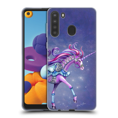 Rose Khan Unicorns Purple Carousel Horse Soft Gel Case for Samsung Galaxy A21 (2020)