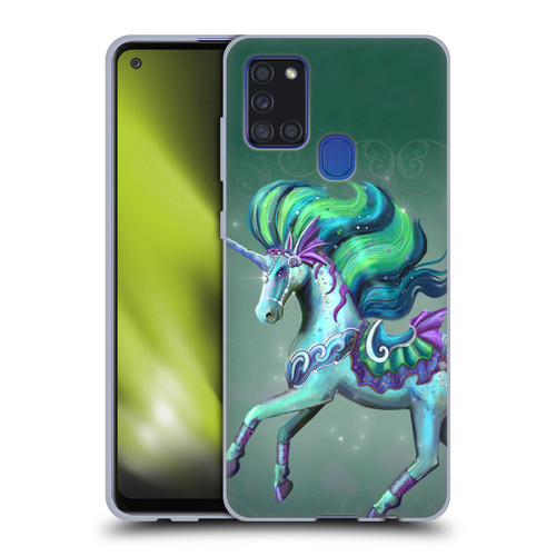 Rose Khan Unicorns Sea Green Soft Gel Case for Samsung Galaxy A21s (2020)