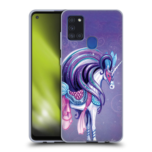 Rose Khan Unicorns White And Purple Soft Gel Case for Samsung Galaxy A21s (2020)