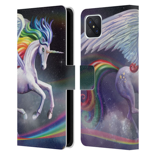 Rose Khan Unicorns Rainbow Dancer Leather Book Wallet Case Cover For OPPO Reno4 Z 5G