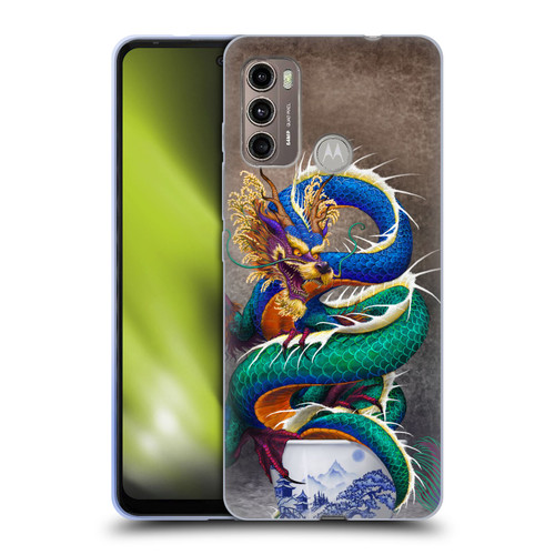 Stanley Morrison Dragons Asian Sake Drink Soft Gel Case for Motorola Moto G60 / Moto G40 Fusion