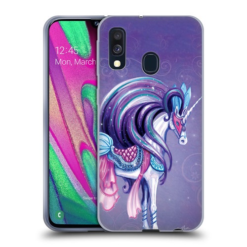 Rose Khan Unicorns White And Purple Soft Gel Case for Samsung Galaxy A40 (2019)