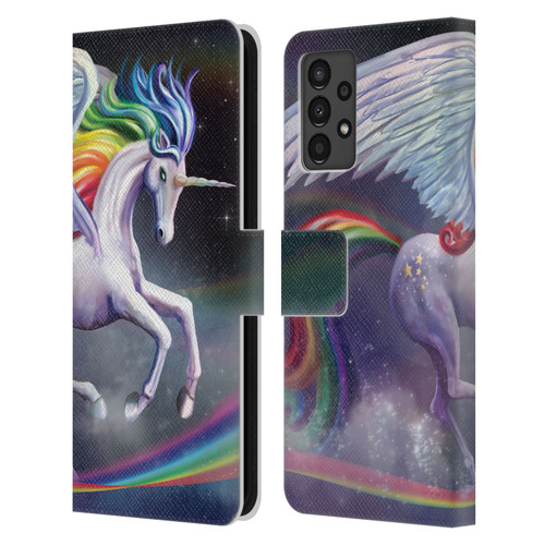 Rose Khan Unicorns Rainbow Dancer Leather Book Wallet Case Cover For Samsung Galaxy A13 (2022)