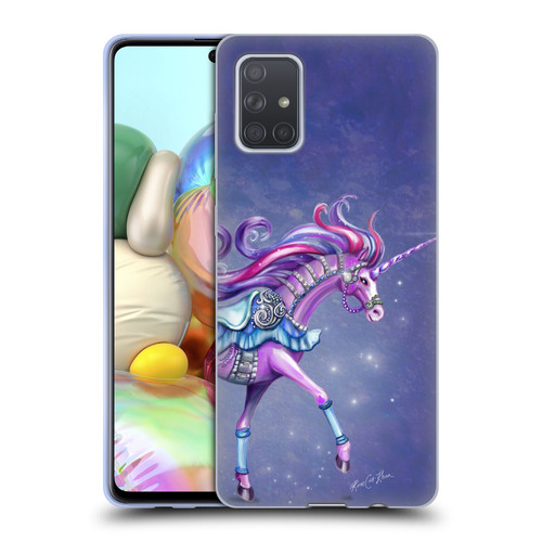 Rose Khan Unicorns Purple Carousel Horse Soft Gel Case for Samsung Galaxy A71 (2019)