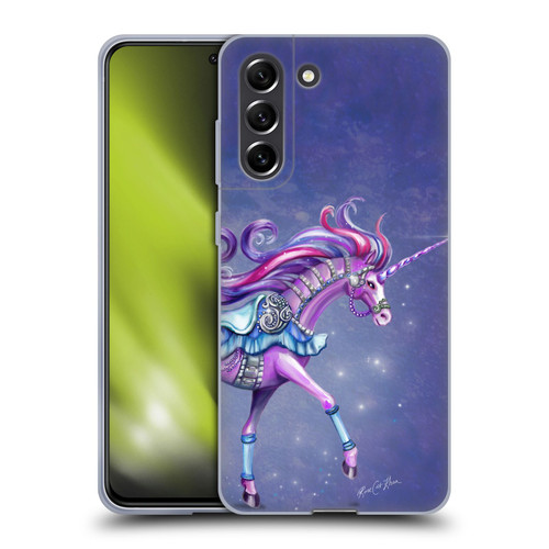 Rose Khan Unicorns Purple Carousel Horse Soft Gel Case for Samsung Galaxy S21 FE 5G