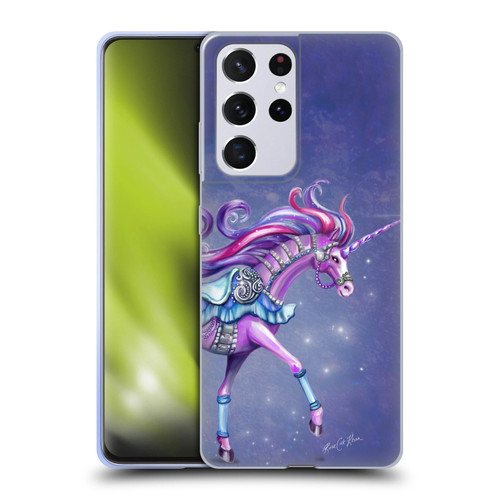 Rose Khan Unicorns Purple Carousel Horse Soft Gel Case for Samsung Galaxy S21 Ultra 5G