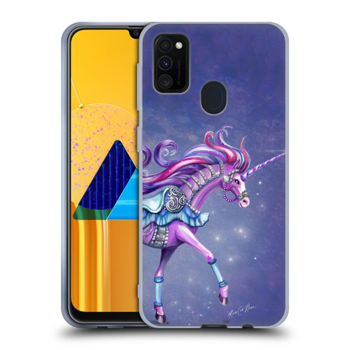 Rose Khan Unicorns Purple Carousel Horse Soft Gel Case for Samsung Galaxy M30s (2019)/M21 (2020)