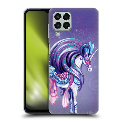 Rose Khan Unicorns White And Purple Soft Gel Case for Samsung Galaxy M33 (2022)