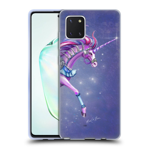 Rose Khan Unicorns Purple Carousel Horse Soft Gel Case for Samsung Galaxy Note10 Lite