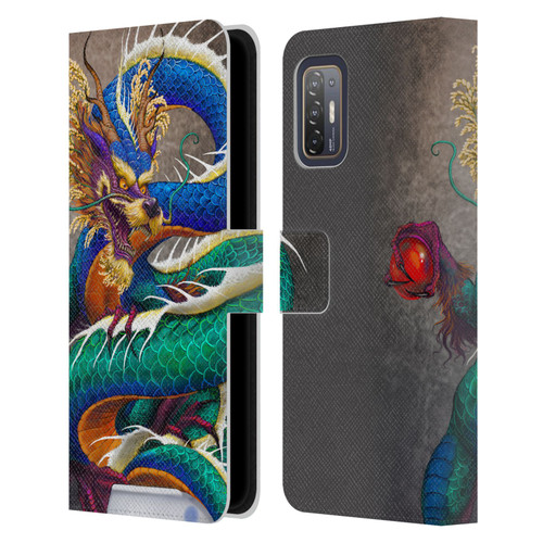 Stanley Morrison Dragons Asian Sake Drink Leather Book Wallet Case Cover For HTC Desire 21 Pro 5G
