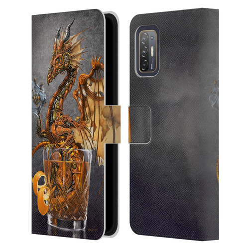 Stanley Morrison Dragons Gold Steampunk Drink Leather Book Wallet Case Cover For HTC Desire 21 Pro 5G