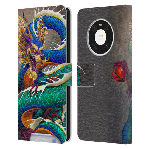 Stanley Morrison Dragons Asian Sake Drink Leather Book Wallet Case Cover For Huawei Mate 40 Pro 5G