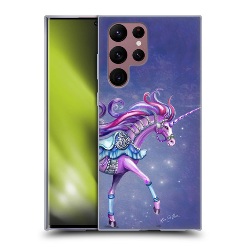 Rose Khan Unicorns Purple Carousel Horse Soft Gel Case for Samsung Galaxy S22 Ultra 5G