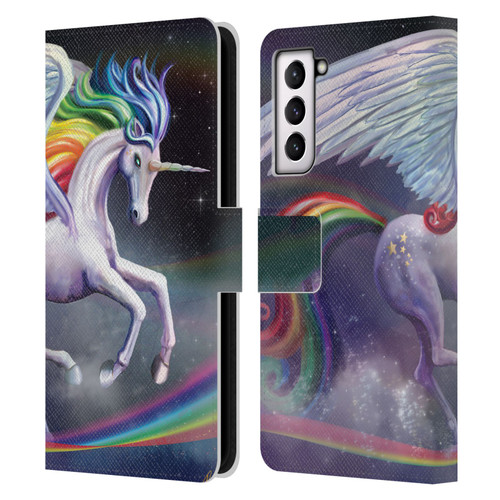 Rose Khan Unicorns Rainbow Dancer Leather Book Wallet Case Cover For Samsung Galaxy S21 5G