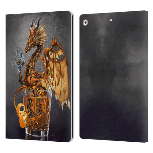Stanley Morrison Dragons Gold Steampunk Drink Leather Book Wallet Case Cover For Apple iPad 10.2 2019/2020/2021