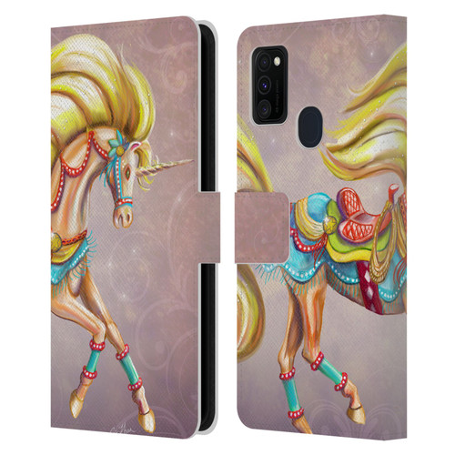 Rose Khan Unicorns Western Palomino Leather Book Wallet Case Cover For Samsung Galaxy M30s (2019)/M21 (2020)