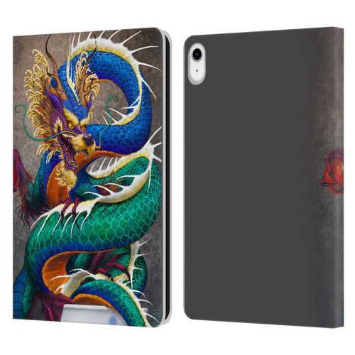 Stanley Morrison Dragons Asian Sake Drink Leather Book Wallet Case Cover For Apple iPad 10.9 2022/2025
