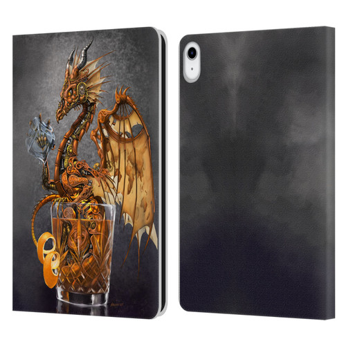 Stanley Morrison Dragons Gold Steampunk Drink Leather Book Wallet Case Cover For Apple iPad 10.9 (2022)