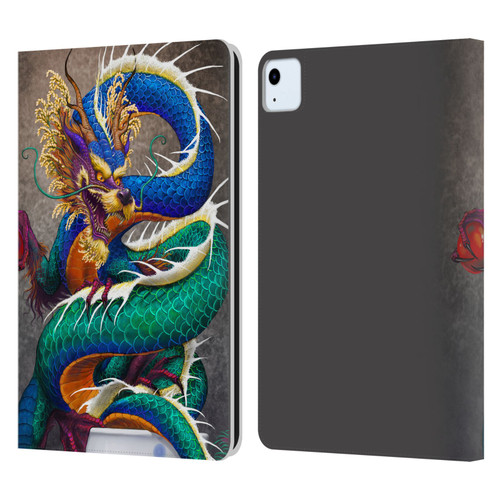 Stanley Morrison Dragons Asian Sake Drink Leather Book Wallet Case Cover For Apple iPad Air 2020 / 2022