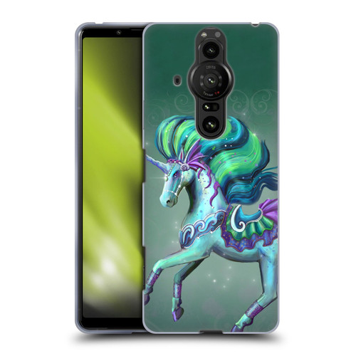 Rose Khan Unicorns Sea Green Soft Gel Case for Sony Xperia Pro-I