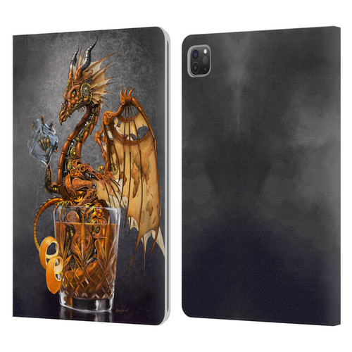 Stanley Morrison Dragons Gold Steampunk Drink Leather Book Wallet Case Cover For Apple iPad Pro 11 2020 / 2021 / 2022