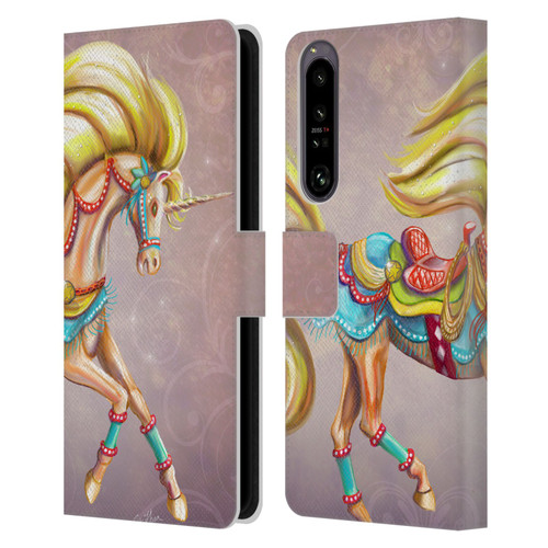 Rose Khan Unicorns Western Palomino Leather Book Wallet Case Cover For Sony Xperia 1 IV