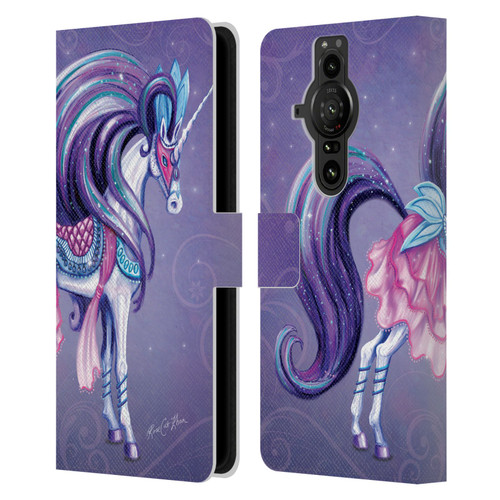 Rose Khan Unicorns White And Purple Leather Book Wallet Case Cover For Sony Xperia Pro-I