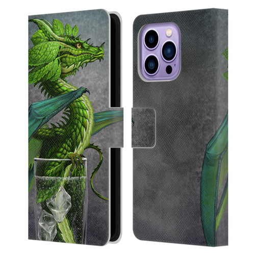 Stanley Morrison Dragons Green Mojito Drink Leather Book Wallet Case Cover For Apple iPhone 14 Pro Max