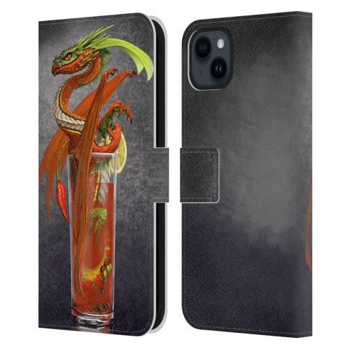 Stanley Morrison Dragons Red Tomato Bloody Mary Leather Book Wallet Case Cover For Apple iPhone 15 Plus