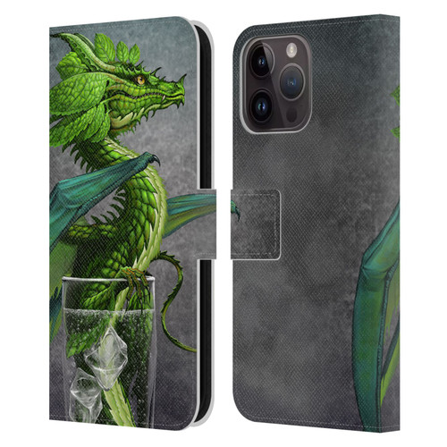 Stanley Morrison Dragons Green Mojito Drink Leather Book Wallet Case Cover For Apple iPhone 15 Pro Max