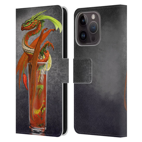 Stanley Morrison Dragons Red Tomato Bloody Mary Leather Book Wallet Case Cover For Apple iPhone 15 Pro