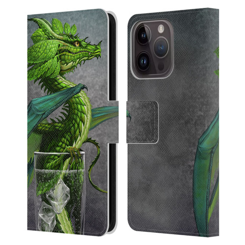 Stanley Morrison Dragons Green Mojito Drink Leather Book Wallet Case Cover For Apple iPhone 15 Pro