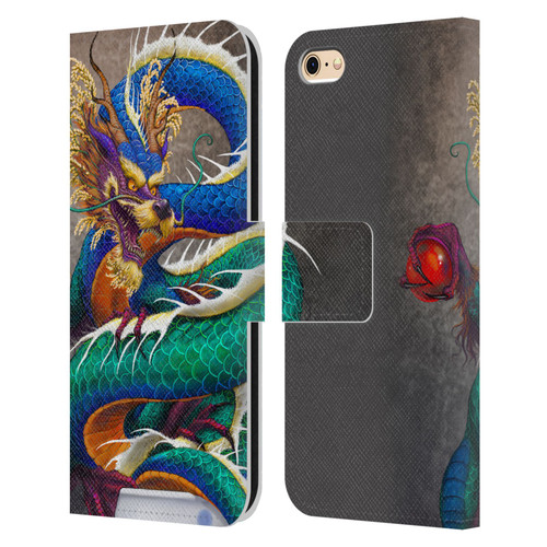 Stanley Morrison Dragons Asian Sake Drink Leather Book Wallet Case Cover For Apple iPhone 6 / iPhone 6s