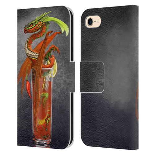 Stanley Morrison Dragons Red Tomato Bloody Mary Leather Book Wallet Case Cover For Apple iPhone 7 / 8 / SE 2020 & 2022