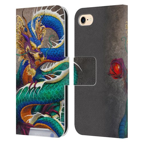 Stanley Morrison Dragons Asian Sake Drink Leather Book Wallet Case Cover For Apple iPhone 7 / 8 / SE 2020 & 2022