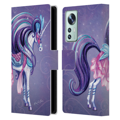 Rose Khan Unicorns White And Purple Leather Book Wallet Case Cover For Xiaomi 12