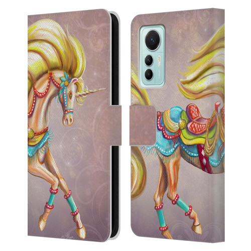 Rose Khan Unicorns Western Palomino Leather Book Wallet Case Cover For Xiaomi 12 Lite