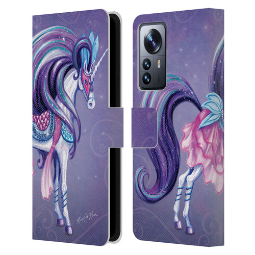 Rose Khan Unicorns White And Purple Leather Book Wallet Case Cover For Xiaomi 12 Pro