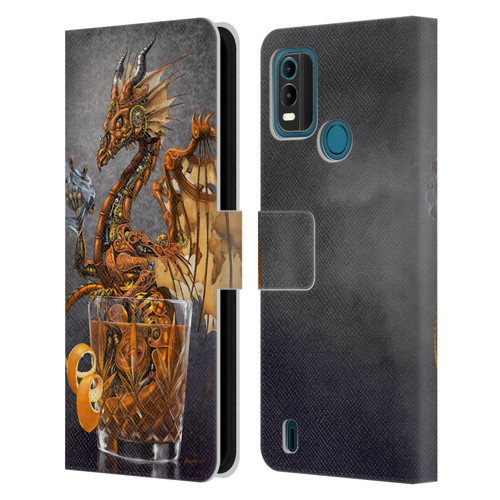 Stanley Morrison Dragons Gold Steampunk Drink Leather Book Wallet Case Cover For Nokia G11 Plus