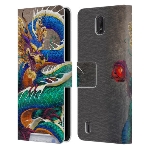 Stanley Morrison Dragons Asian Sake Drink Leather Book Wallet Case Cover For Nokia C01 Plus/C1 2nd Edition