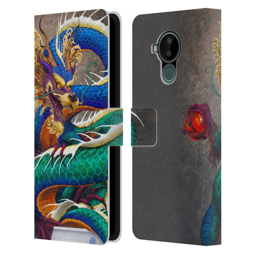 Stanley Morrison Dragons Asian Sake Drink Leather Book Wallet Case Cover For Nokia C30